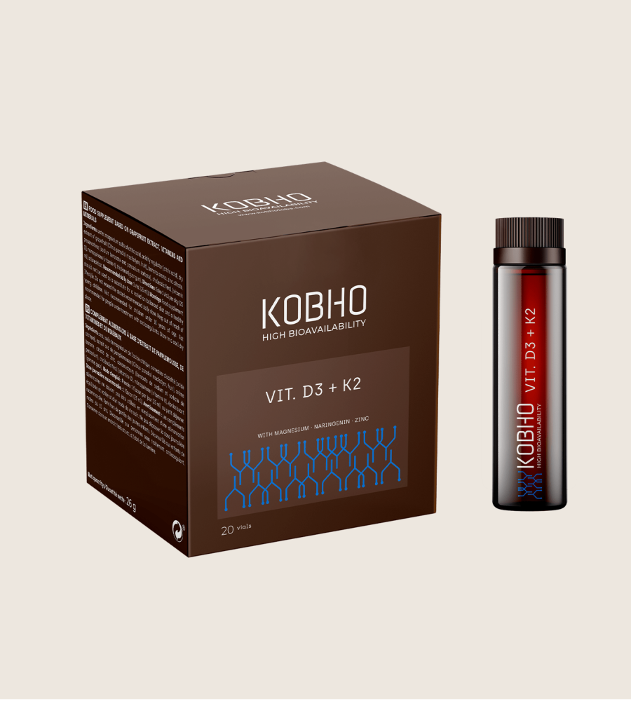 Kobho Labs Vitamina D3 + K2 20 viales | La Pareja Indispensable para tus Huesos y Defensas