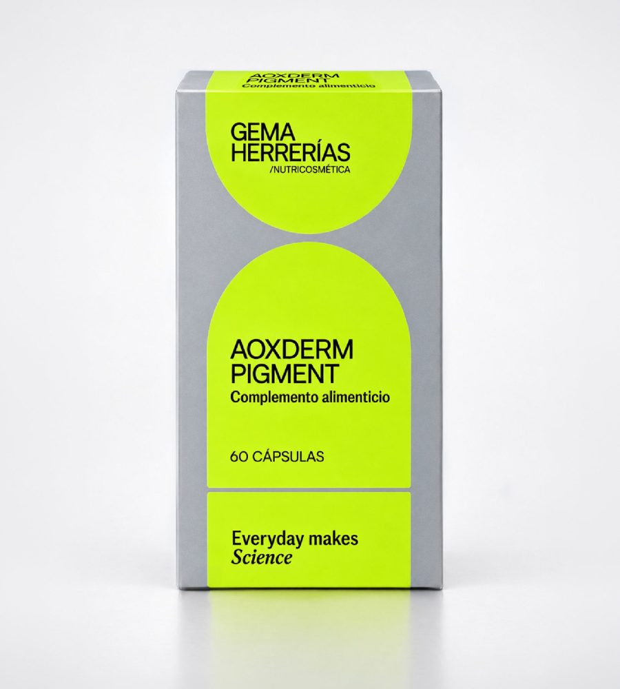 Gema Herrerías AOXDerm Pigment 60 cáps | El Escudo Nutricosmético para Prevenir y Tratar las Manchas desde el Interior