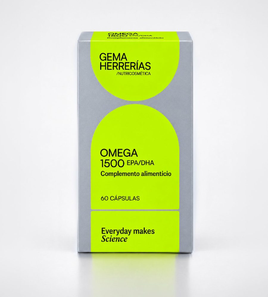 Gema Herrerías Omega 1500 EPA/DHA 60caps | El Escudo Antiinflamatorio para una Piel Hidratada, Elástica y Protegida