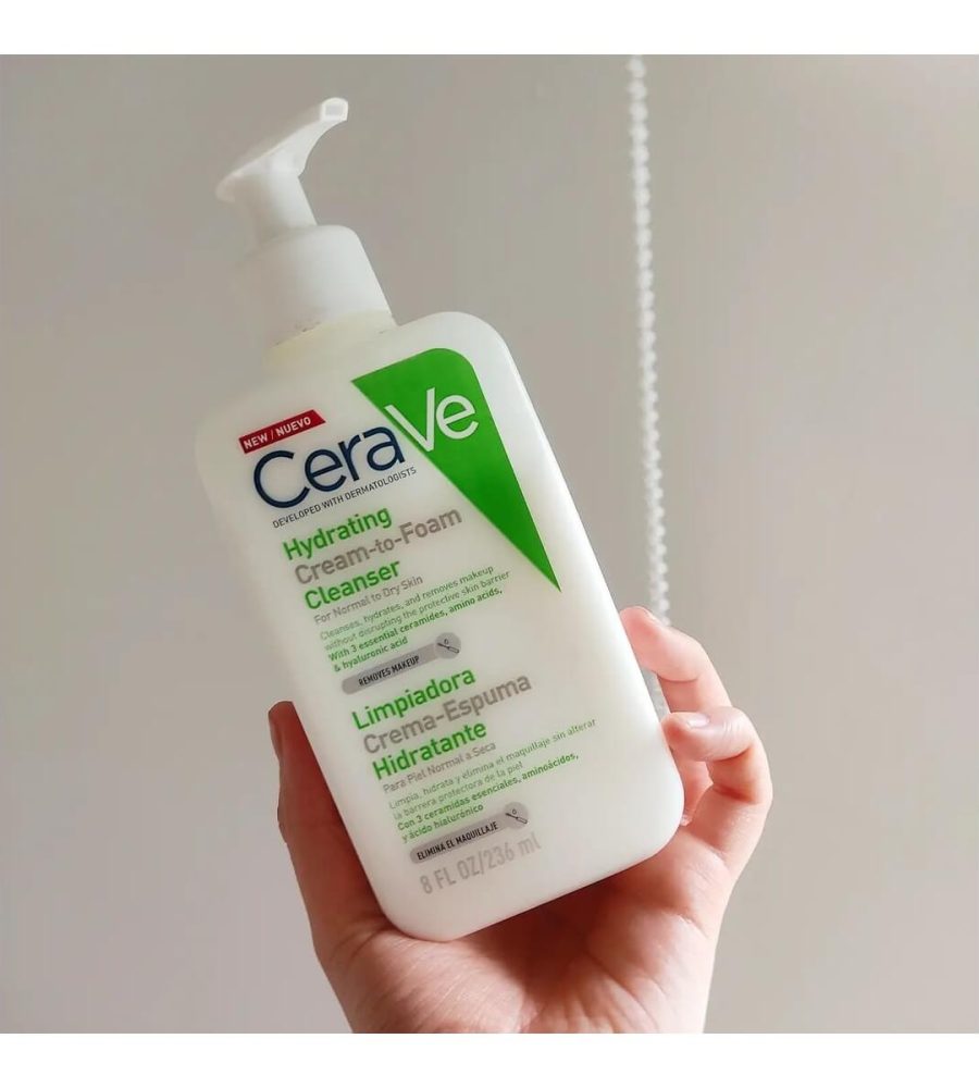 CeraVe Limpiador Crema-Espuma Hidratante 236ml | Higiene Eficaz que Protege tu Barrera Cutánea