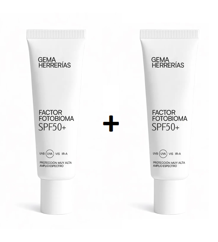 Gema Herrerias – PACK  Fotoprotector Fotobioma SPF50+ sin color 50ml