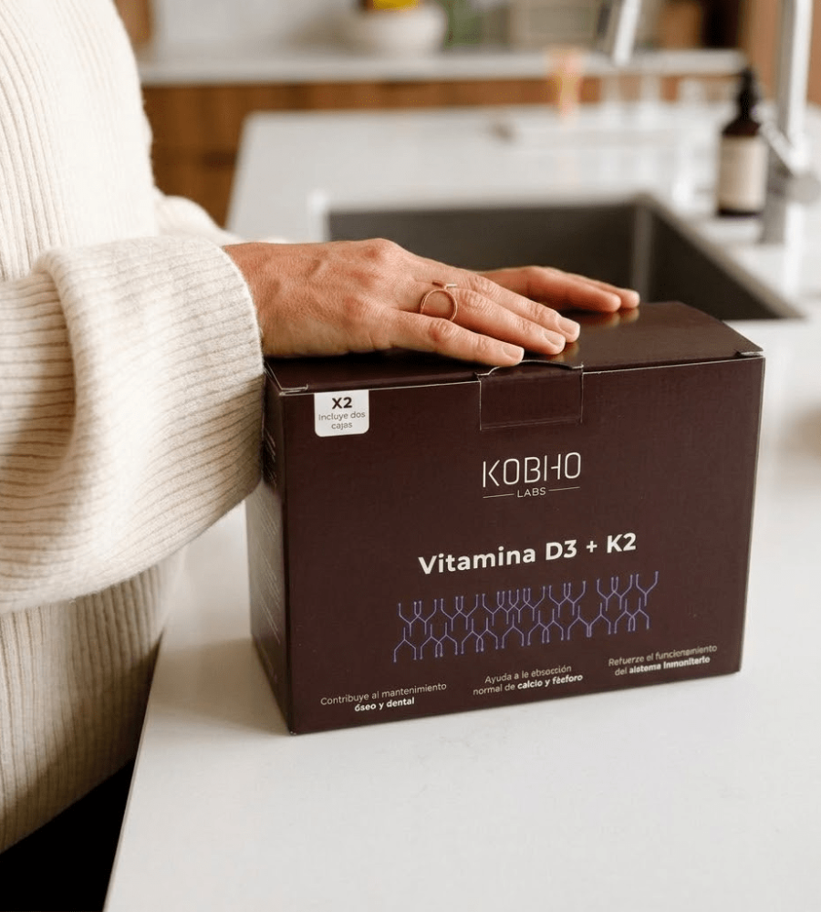 Kobho Labs. Vitamina D3 + K2 Pack Duplo 20+20 viales | La Pareja Indispensable para tus Huesos y Defensas
