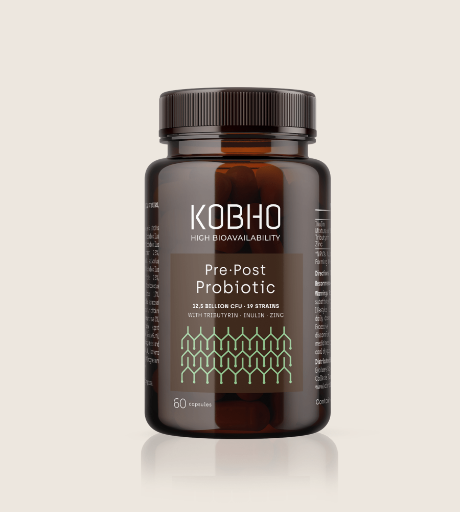 Kobho Labs Pre + Pro + Postbiótico 60caps | La Revolución de la Microbiota en un solo paso